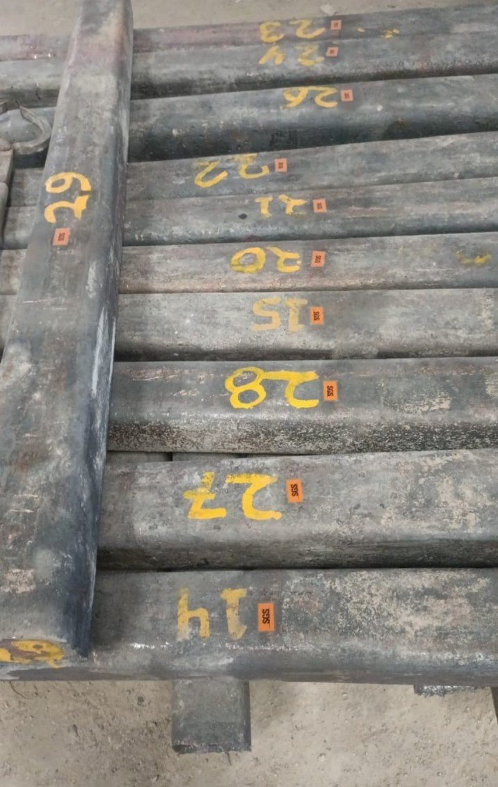 Marked copper ingots for inspection